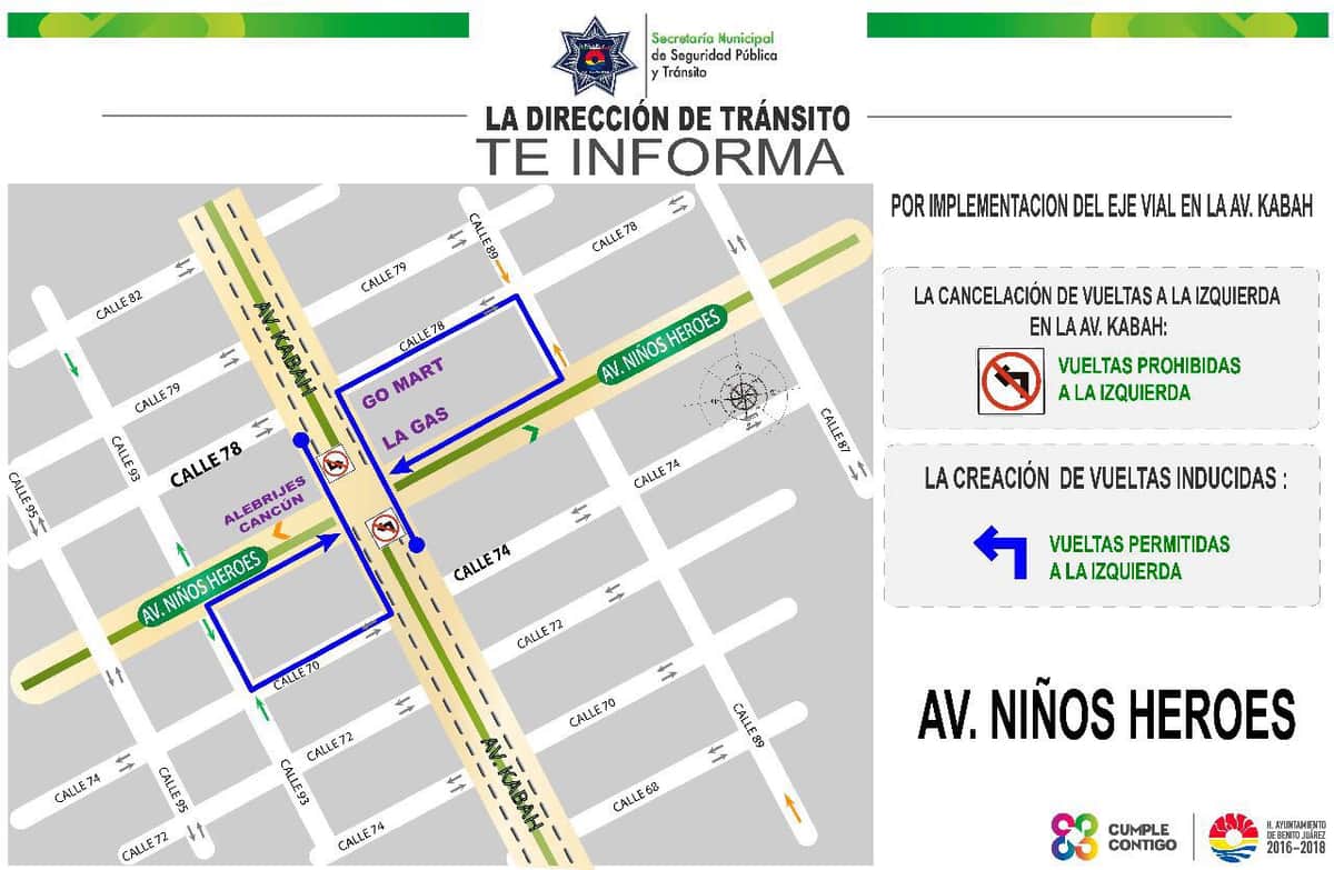 Prohíben más vueltas a la izquierda en la Kabah