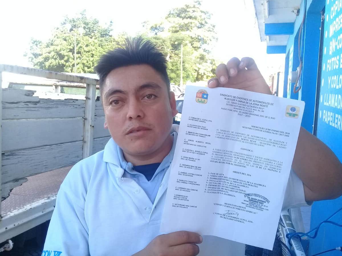 Desconocen a dirigencia de sindicato de taxistas de Nuevo Xcan