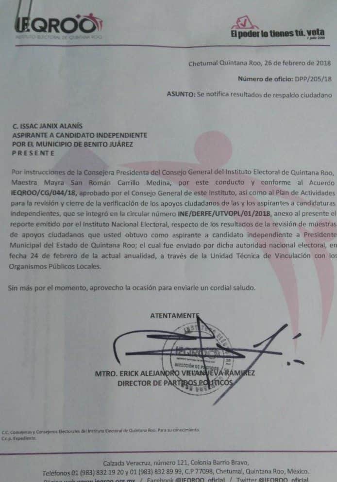 Valida Ieqroo apoyos de Issac Janix