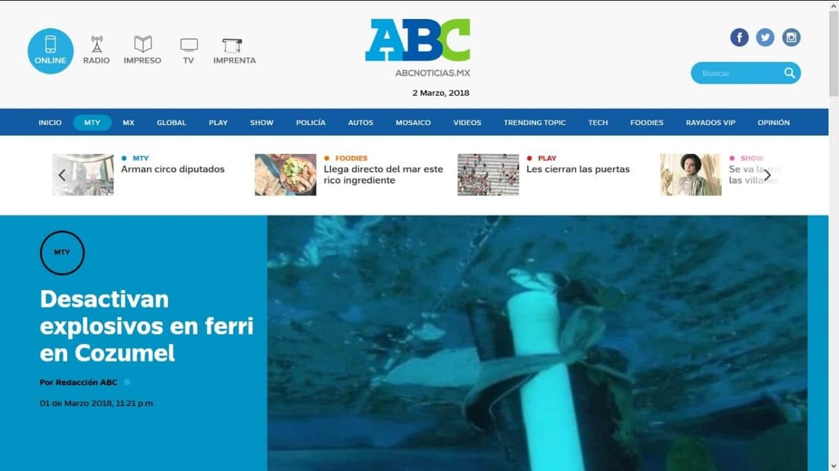 Artefactos en embarcación, ignorados por la prensa internacional