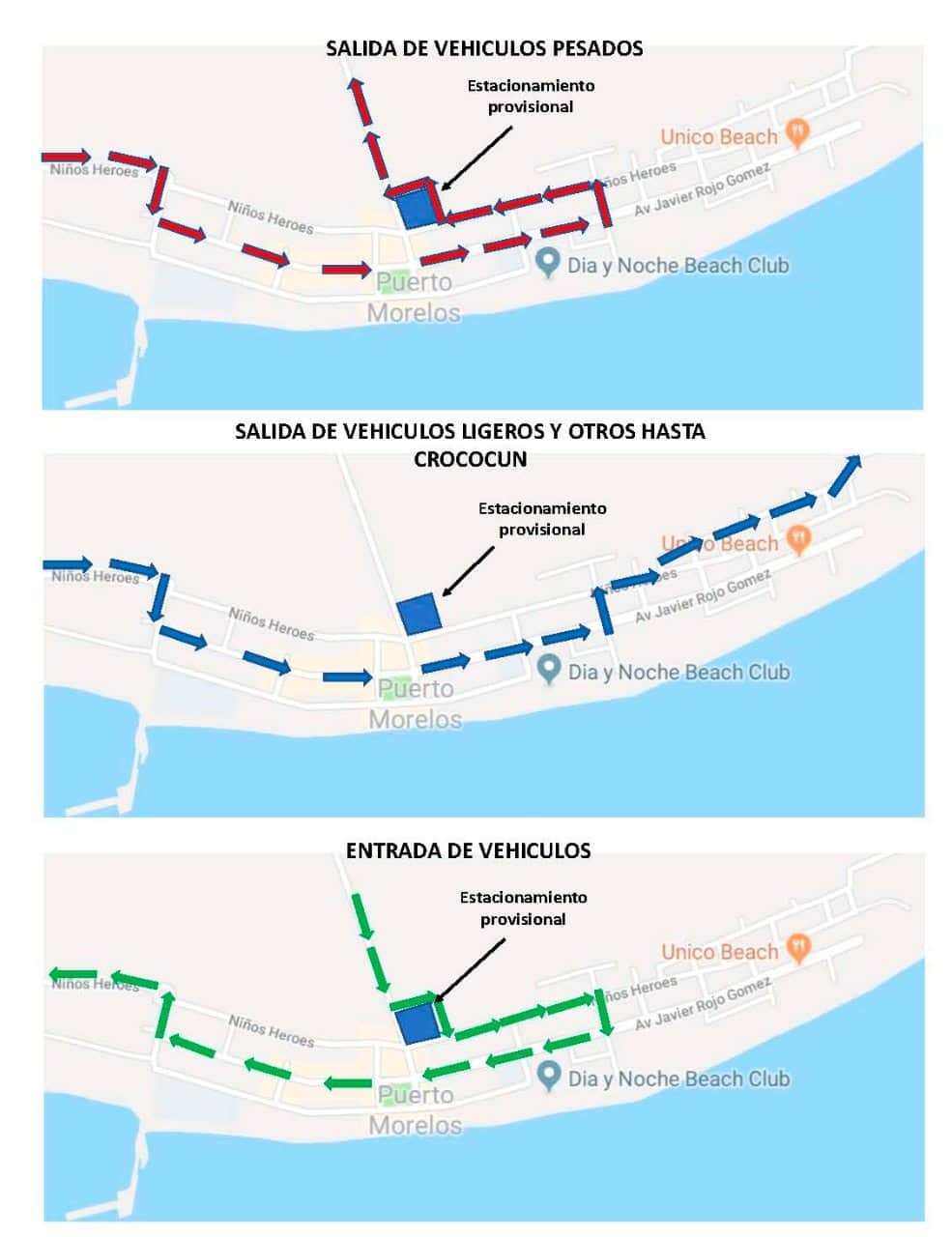 Obras de modernización en Puerto Morelos, afectarán el tráfico a partir de mañana