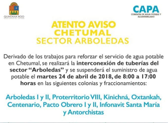 Por obras de interconexión CAPA suspendió servicio en Chetumal