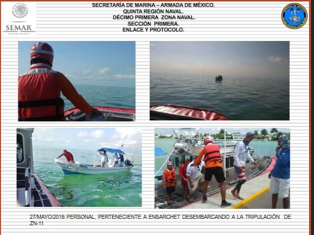 Rescatan barco a la deriva en Chetumal