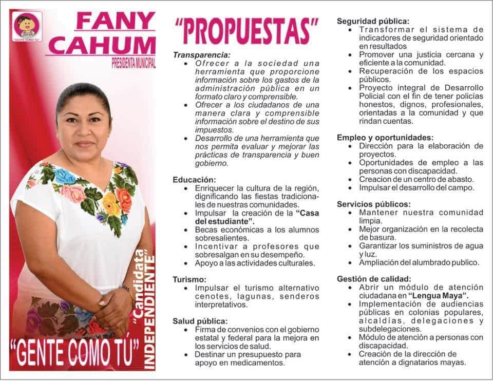 Candidata independiente pide en redes que compartan propuestas