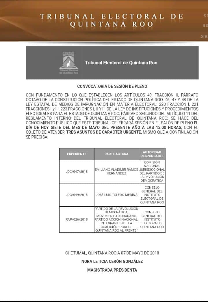 Ignora Teqroo evidencias para “tumbar” registro de Machuca