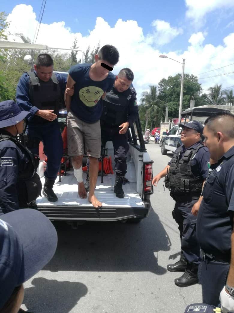 Ciudadanos detienen a presunto delincuente en Cozumel