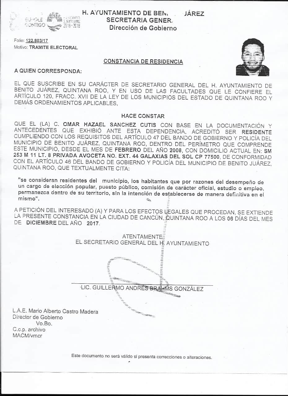 Impugnación doble contra Omar Sánchez Cutis