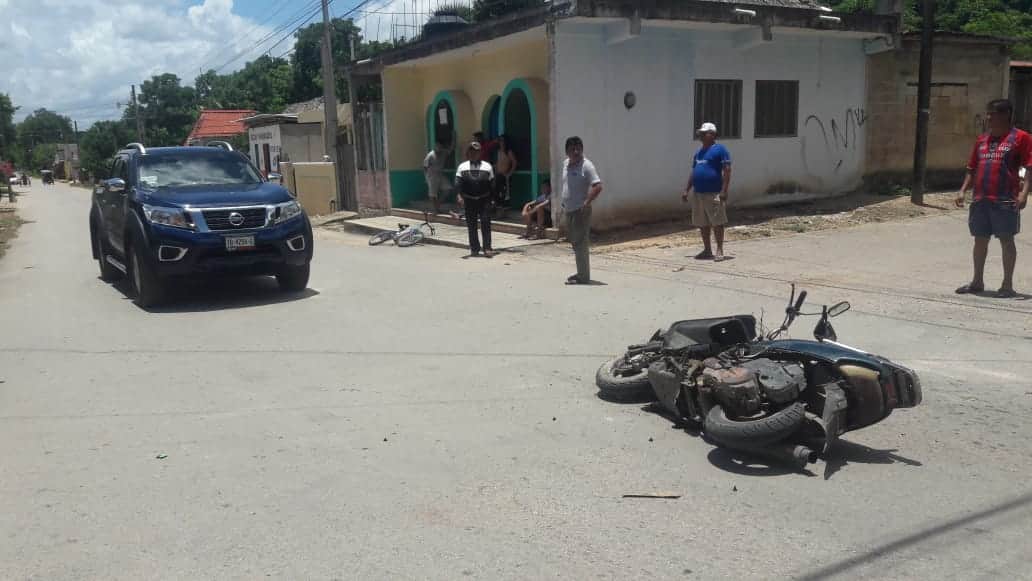 Motociclista lesionado en choque en José María Morelos