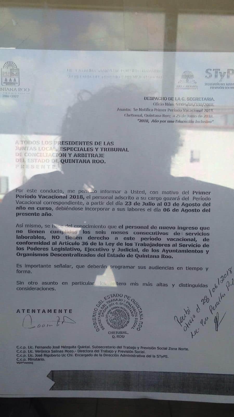 De vacaciones, en las Juntas de Conciliación y Arbitraje