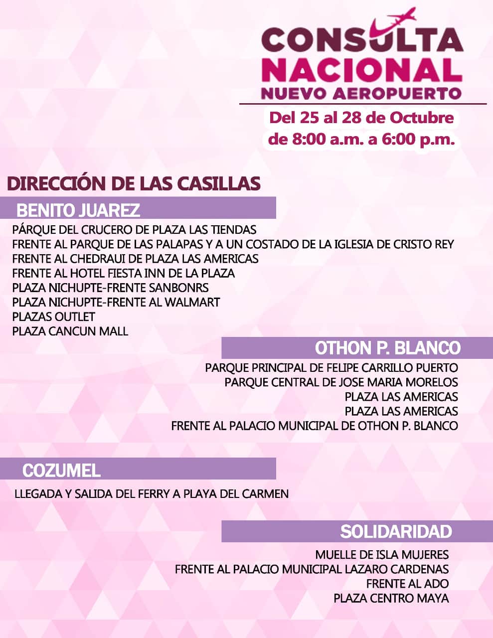 Conoce el calendario para la consulta sobre el nuevo aeropuerto de México