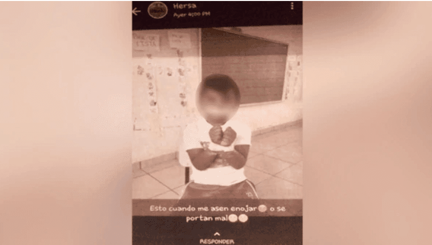 Indigna en redes sociales maestro que amordaza a niño de cinco años