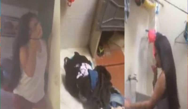 Obligan a niña a lavar la ropa a mano por reprobar el año escolar