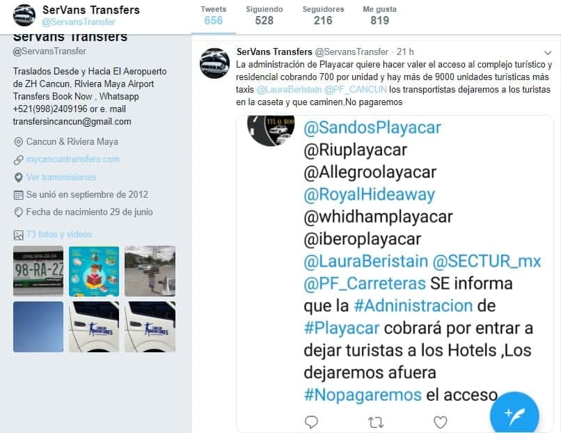 Intentan cobrar entrada a Playacar