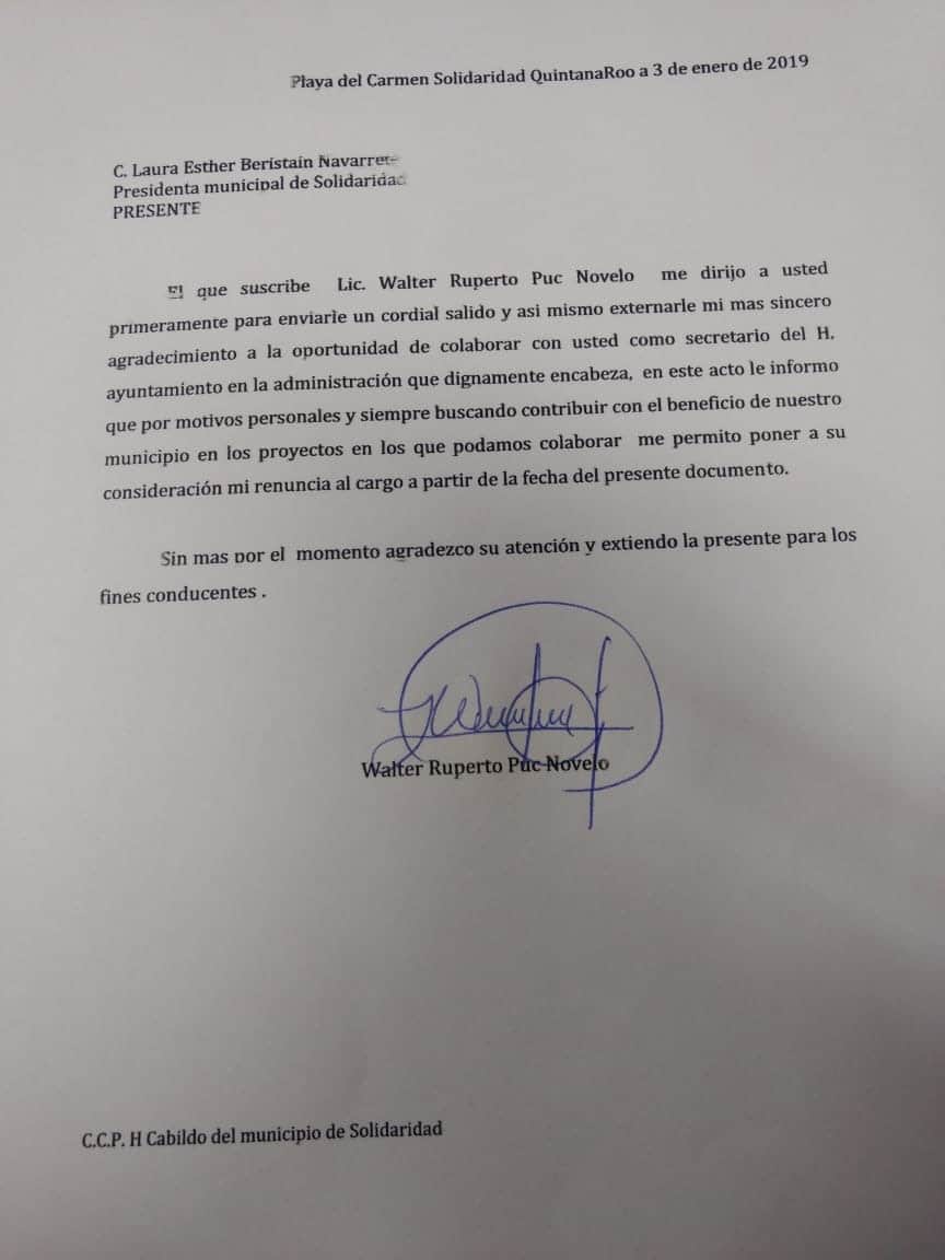 Walter Puc renuncia a la secretaría general de Solidaridad