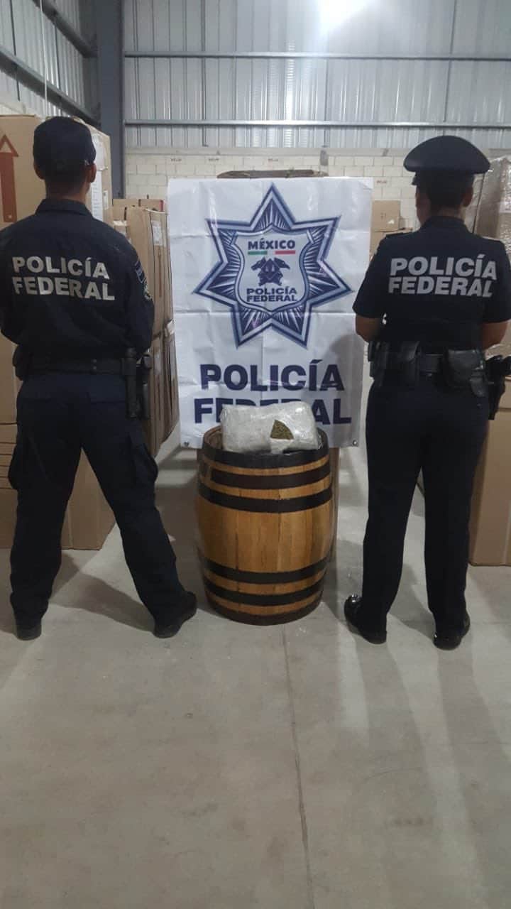 Detectan barril cargado de marihuana con destino a Playa del Carmen