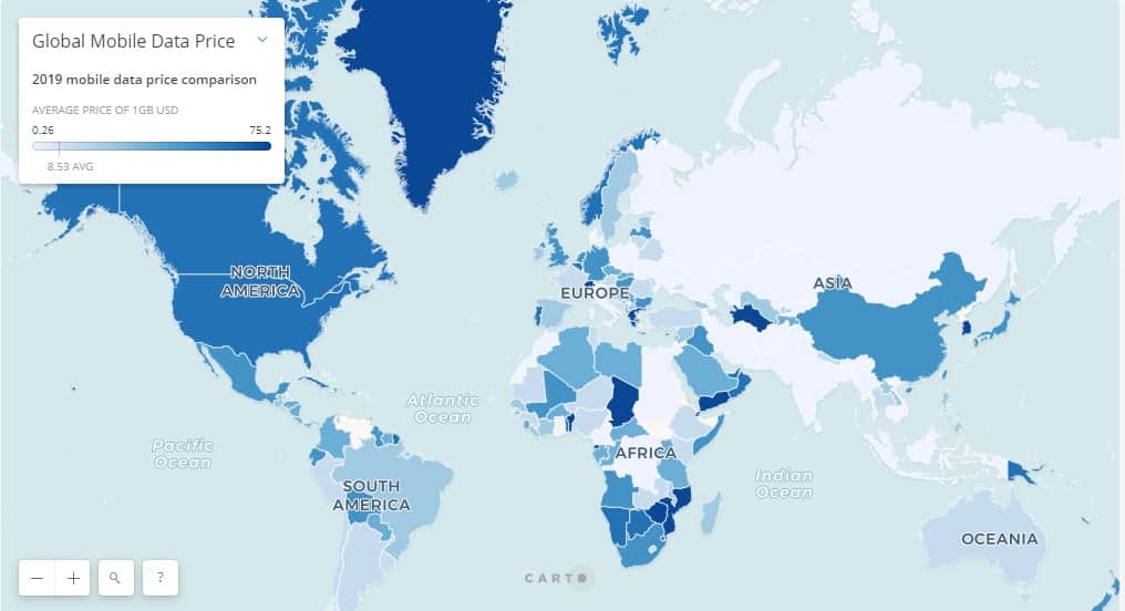 México entre los países más caros para los datos móviles
