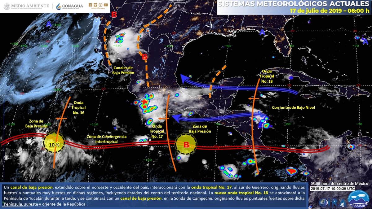Clima: Onda tropical 18 podría generar lluvias en Q. Roo