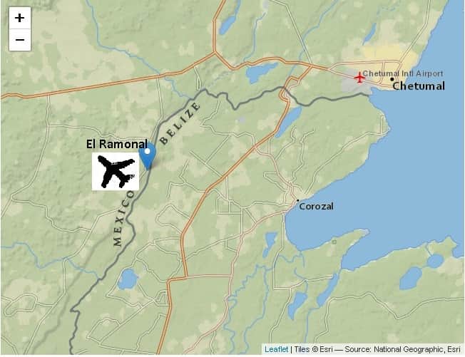 Encuentran avioneta semicalcinada en frontera con Belice
