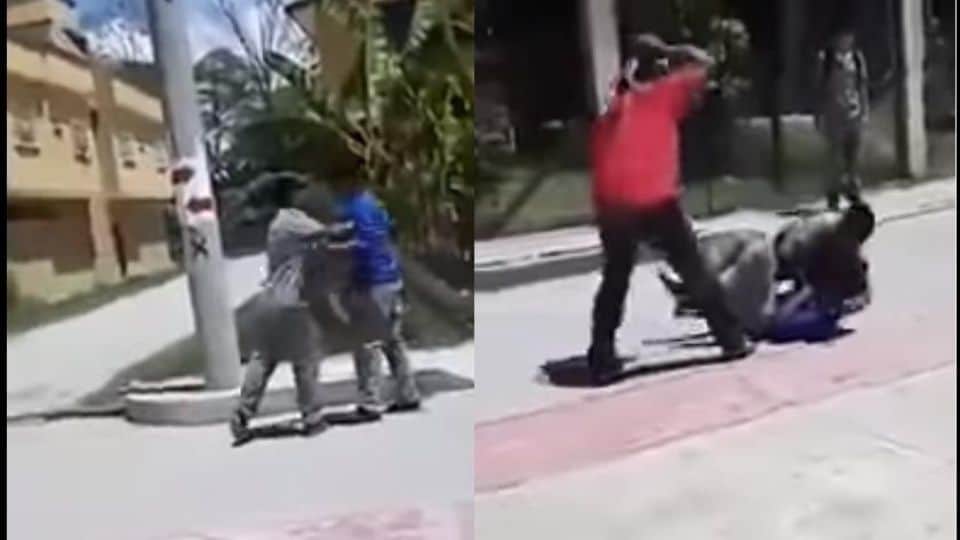 Profesor detiene pelea de alumnos a cinturonazos