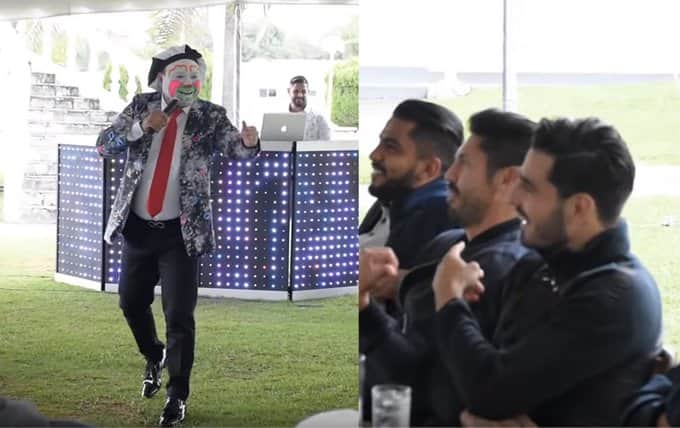 Payaso se burla de futbolistas de "Chivas" en convivio
