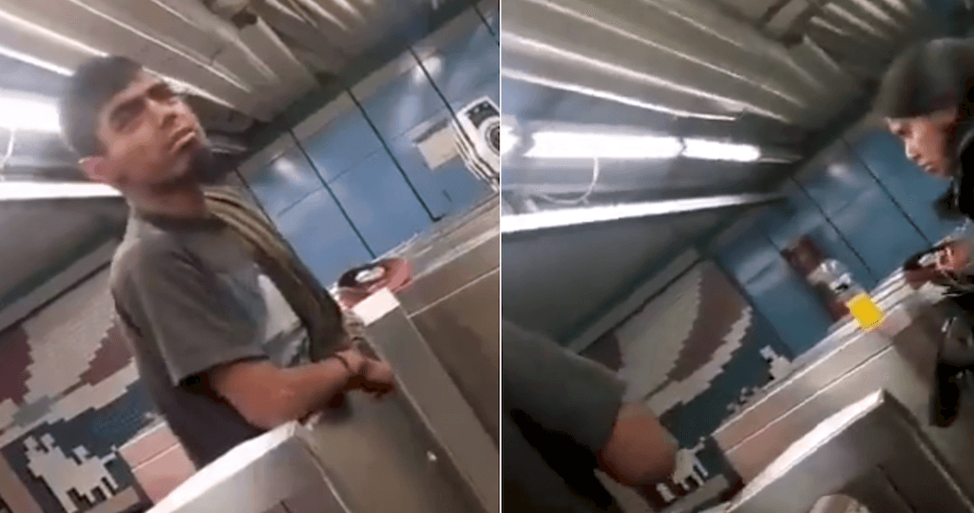 (Video) sujeto pide "cooperación voluntaria" a usuarios para entrar al metro de la CDMX