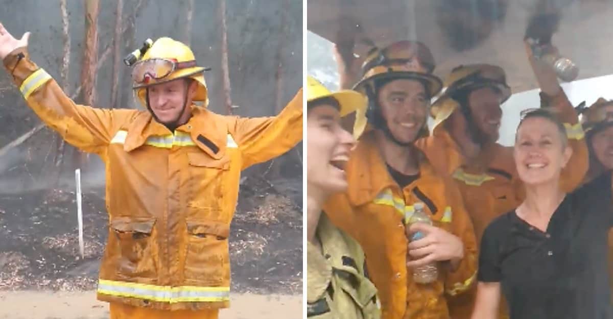 Video viral: Lluvia dio tregua a incendios de Australia y bomberos celebran el milagro