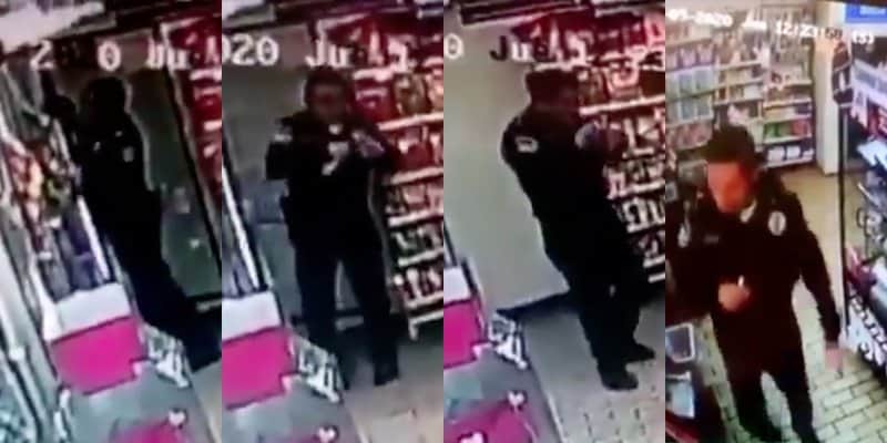 (Video) Captan a policía de la CDMX robando mercancía de la tiendita