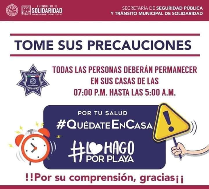 Reducen movilidad en Solidaridad con toque de queda para evitar contagios de Covid-19