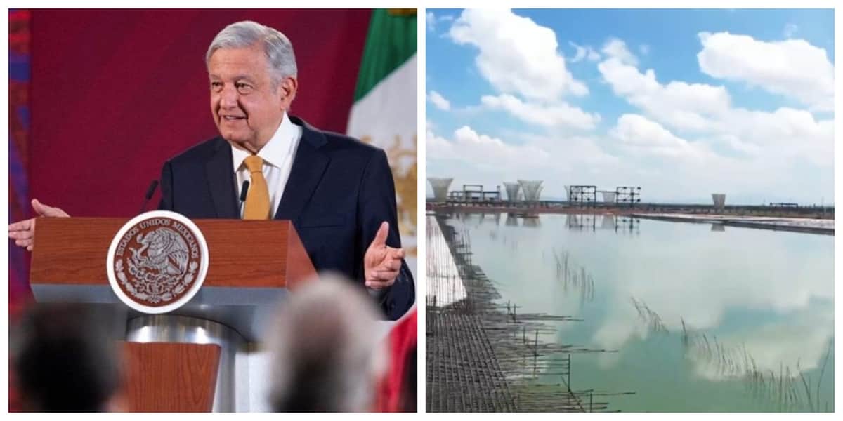 AMLO muestra inundado el terreno de Texcoco donde iba a construirse el NAICM