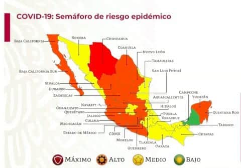 Un estado regresa a semáforo rojo; tres más, también en riesgo