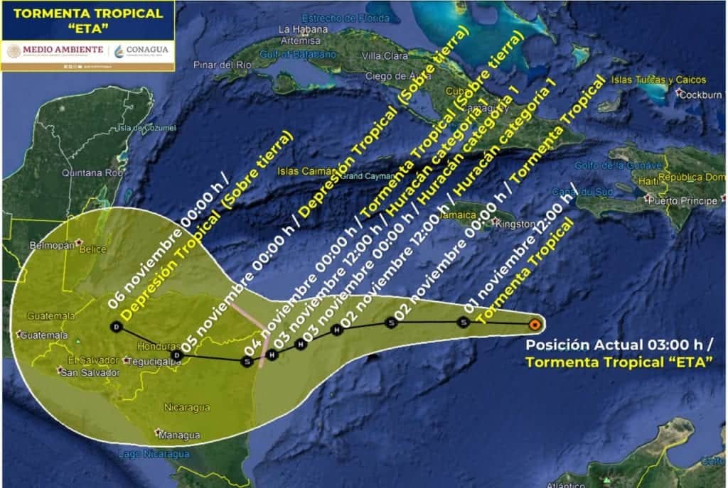 Con tormenta tropical Eta, 2020 rompe récord y supera año que llegó "Wilma"