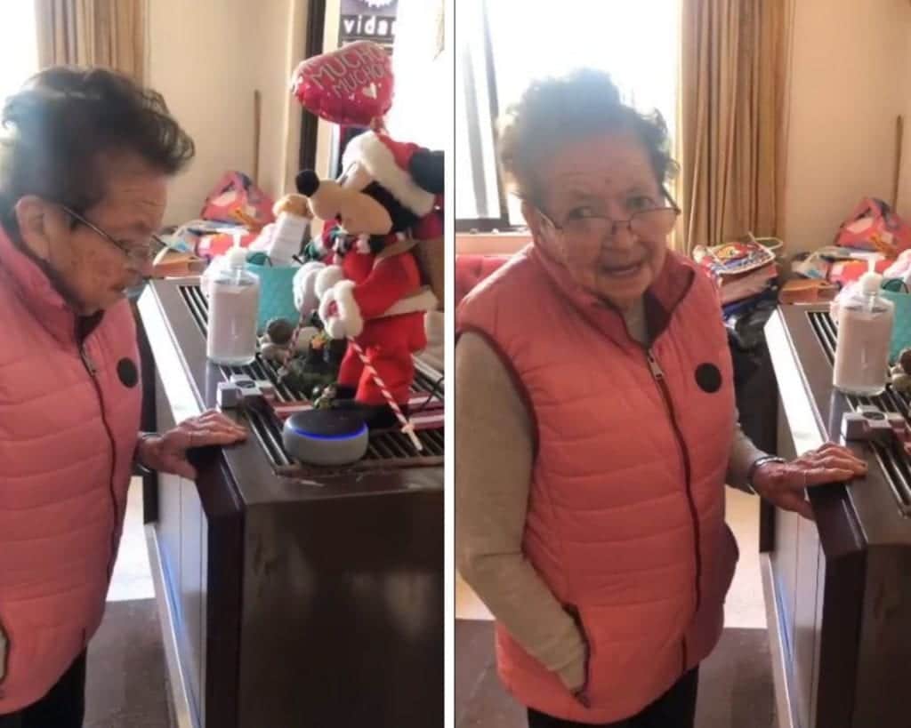 Abuela recibe asistente de Alexa como regalo de Navidad y se hace viral por su reacción