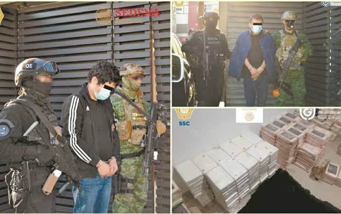 Decomisan 803 kilogramos de cocaína, 15 armas de fuego y 2 autos de lujo en CDMX