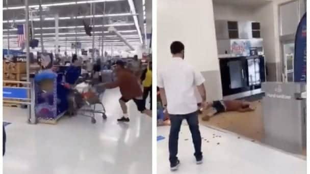 VIDEO: Empleado de Walmart noquea a un cliente que lo agredió y escupió