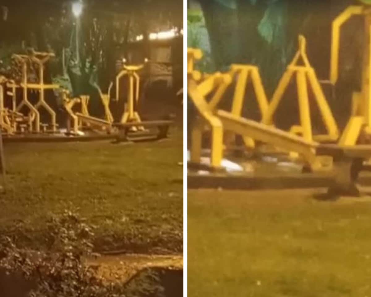 VIDEO: Captan a fantasmas 'haciendo ejercicio' en un parque, máquinas se mueven solas