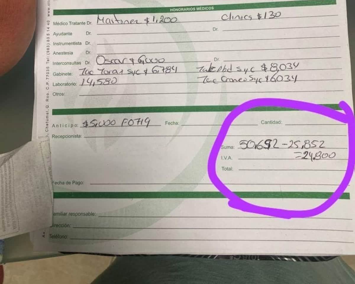 Denuncian a clínica privada de Chetumal por 'inflar' la cuenta de un extranjero que entró por emergencias