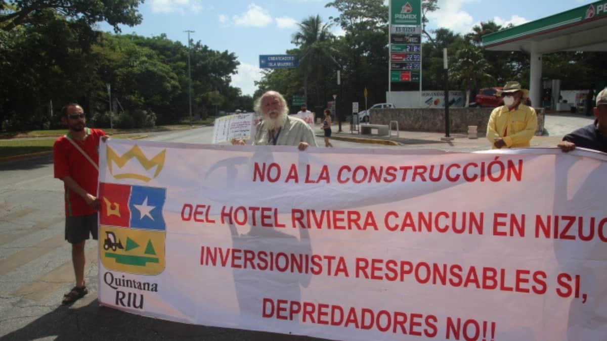 Protestan ambientalistas por revocación de amparo contra proyecto Riu Riviera Cancún