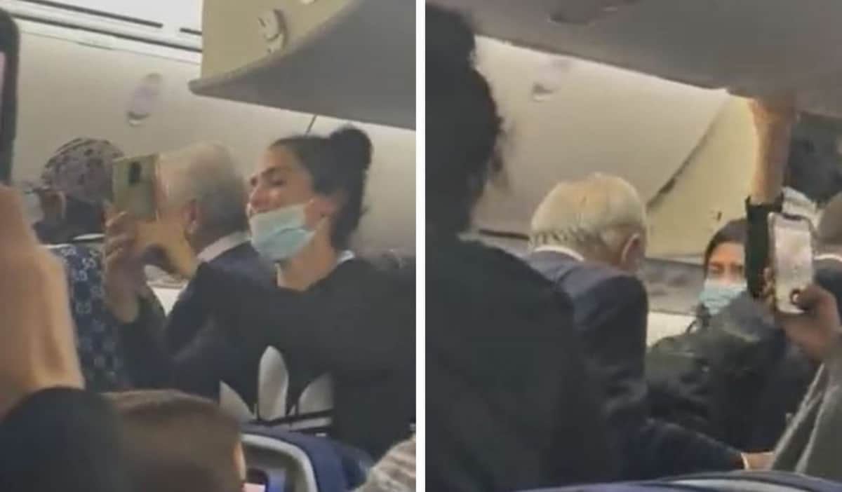 VIDEO: AMLO fue abucheado y aplaudido en avión de regreso a México