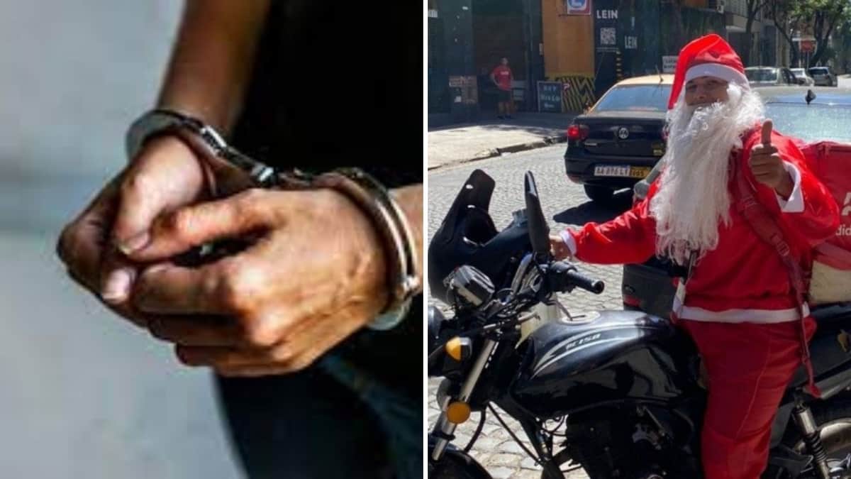 Santa justiciero salva a mujer de asalto, atrapó al ladrón y lo 'regaló' a la policía