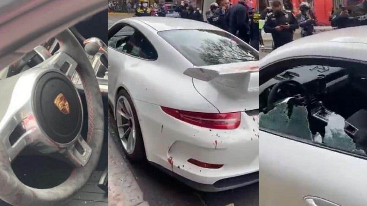 VIDEO: Atacan a balazos a dos hombres que viajaban en un auto de lujo