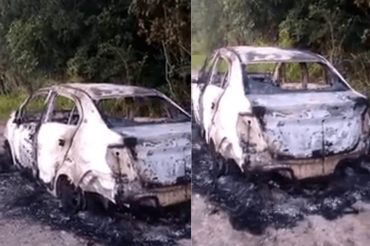 Hallan auto calcinado en camino de un poblado de Othón P. Blanco