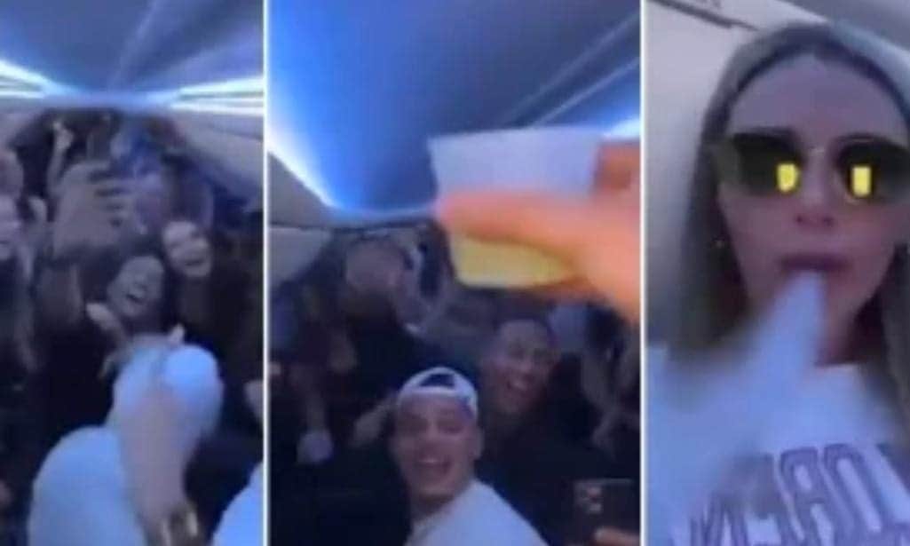 Video: Influencers ignoran medidas sanitarias y arman fiesta en vuelo Montreal-Cancún