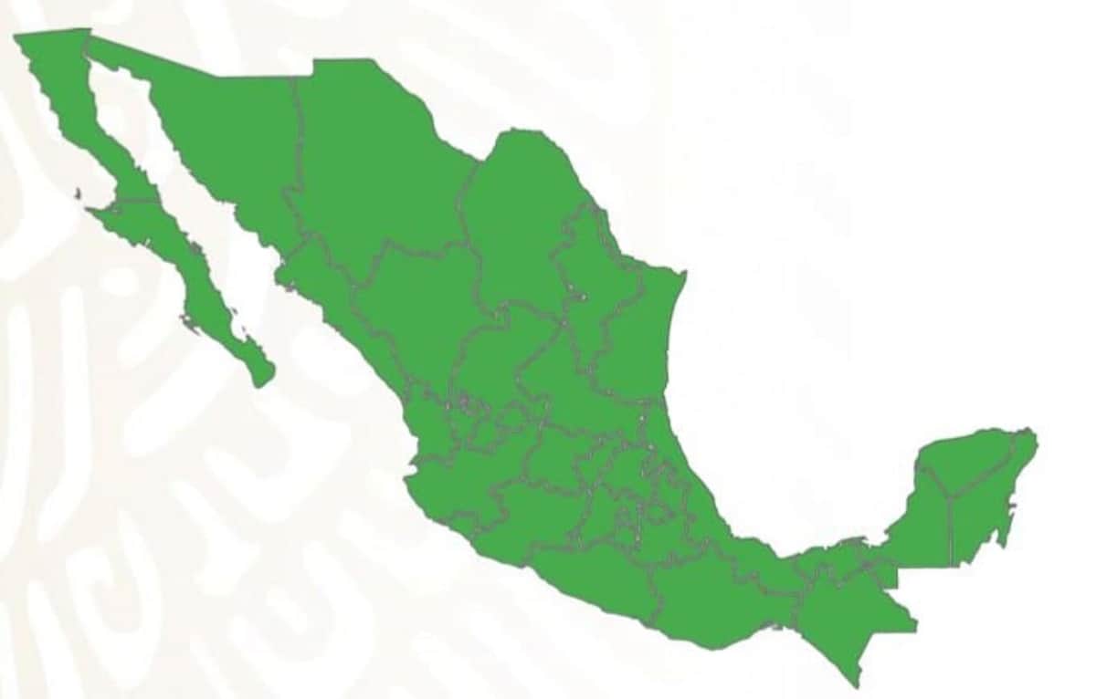 México entero entró a semáforo verde de Covid-19 por riesgo mínimo de contagio en todas sus entidades