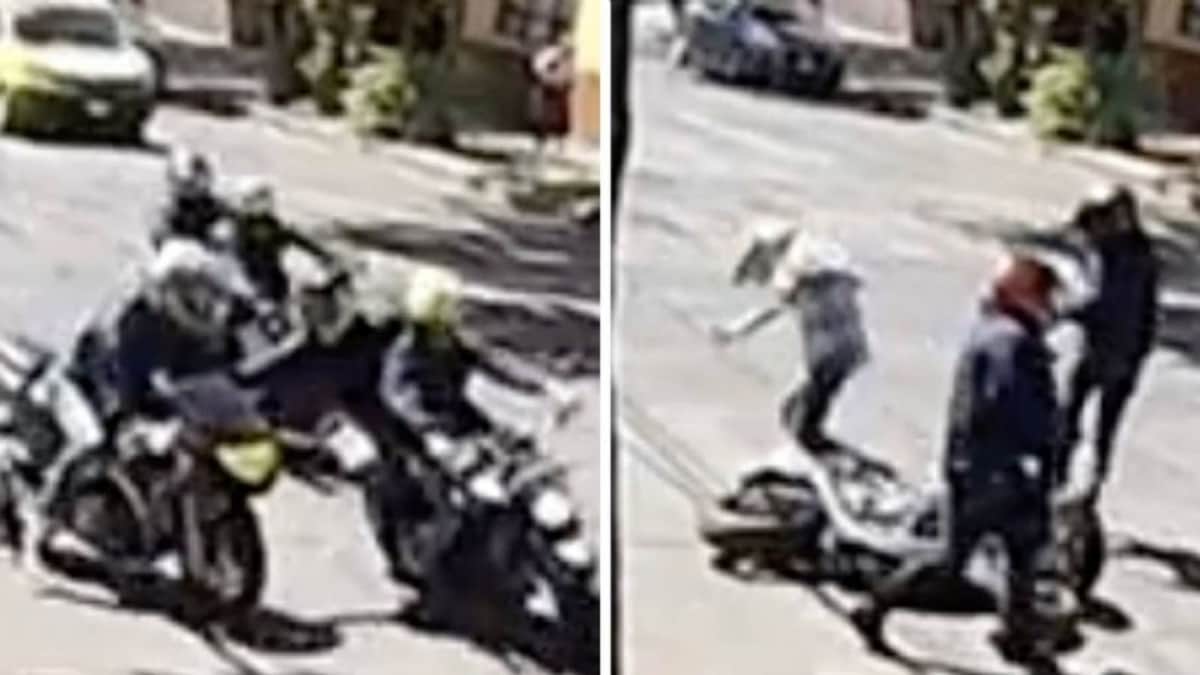 VIDEO: Motociclistas roban 5 mil euros a persona que salió del AICM, los detienen