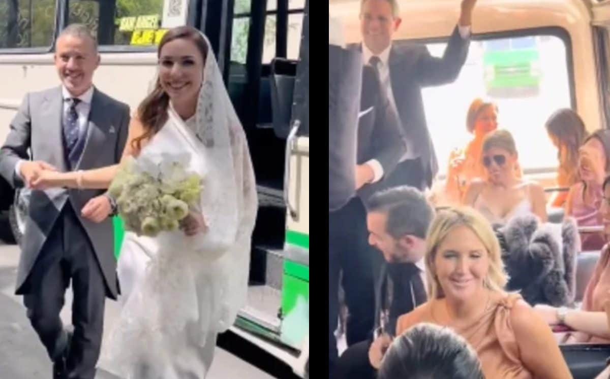 Critican a pareja por contratar "micros" para llevar invitados a su boda