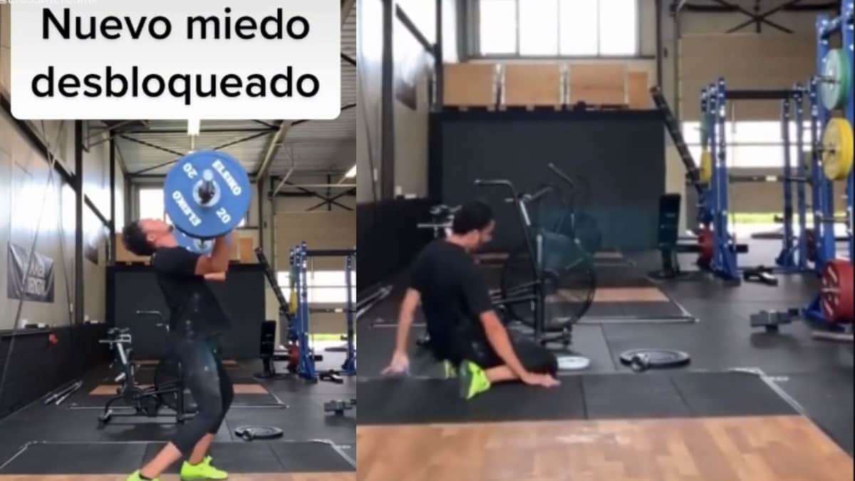 Video: Hombre se golpeó con su propia barra mientras hacía crossfit