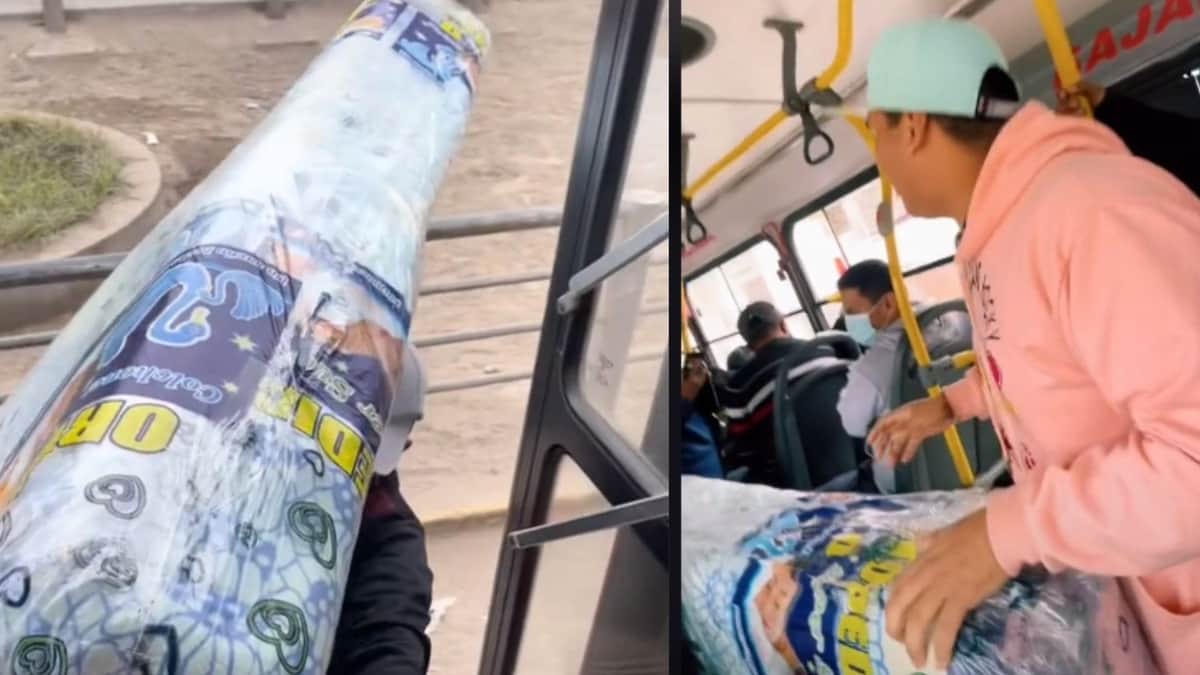 VIRAL: Compra colchón y como no tenía para el taxi se lo lleva en camión
