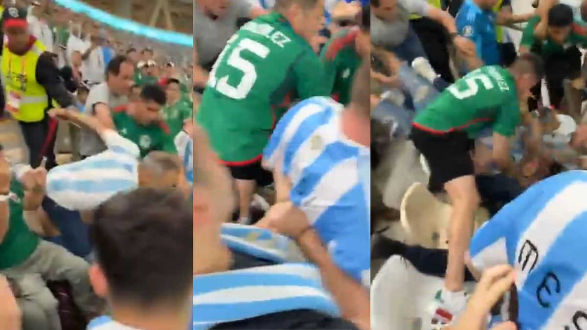VIDEO: Fanáticos de Argentina y México pelean en el estadio tras partido en Qatar 2022