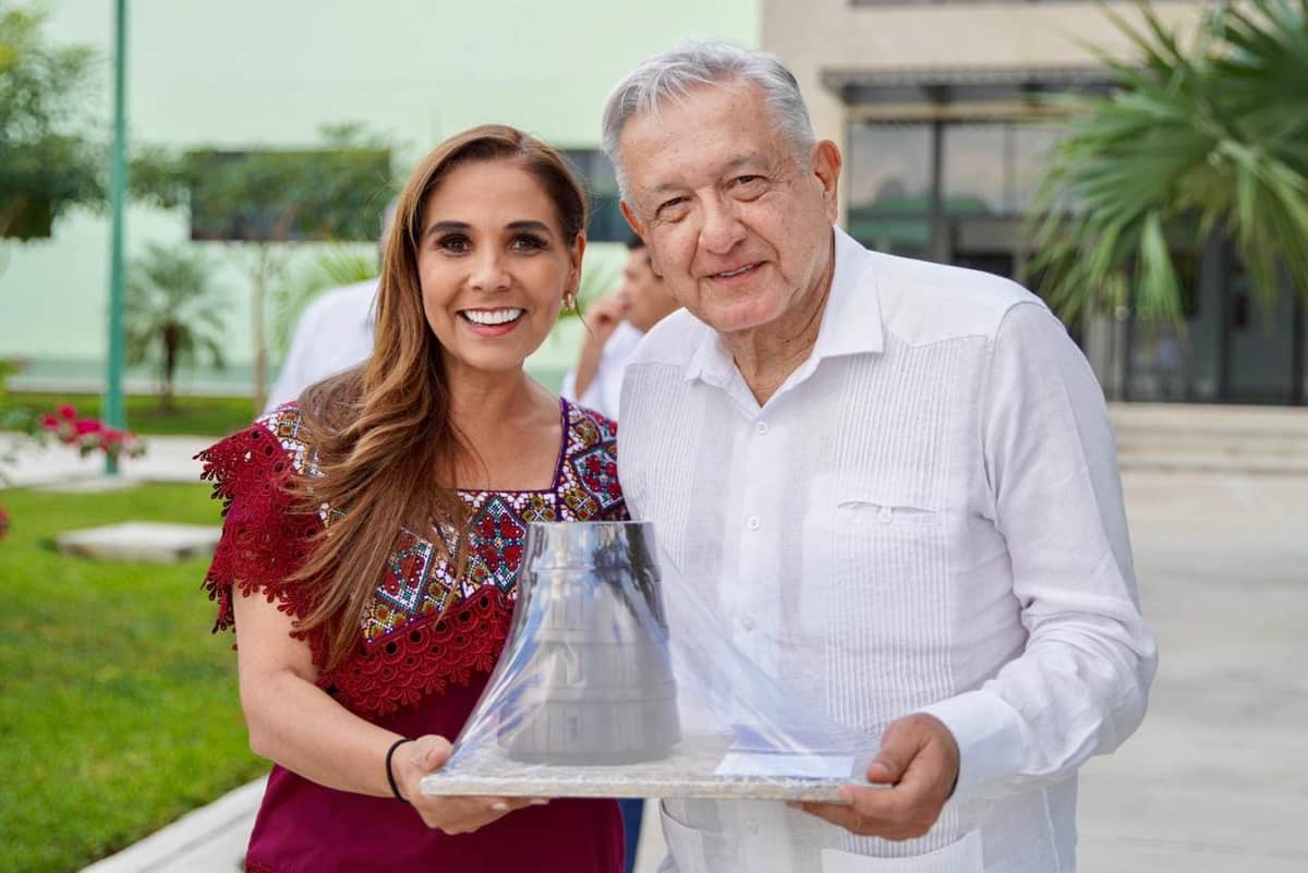 López Obrador y Mara Lezama suman esfuerzos para avanzar en trabajos del Tren Maya