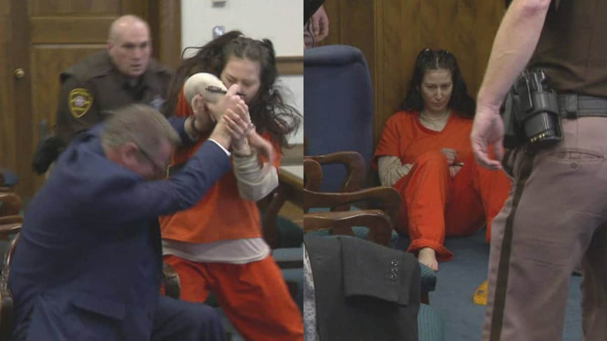 Video: Mujer acusada de matar a su novio, atacó a su propio abogado durante una audiencia
